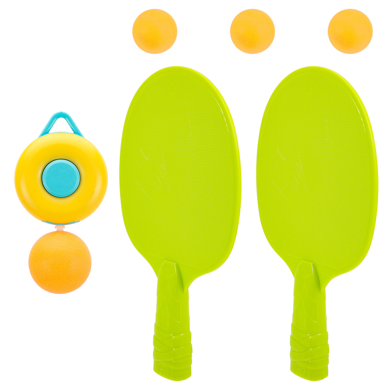 Table Tennis Kids - 子供と大人向けの卓球トレーニングセット1セット、持ち運び可能な吊り下げ式ピンポントレーナー、テーブル不要、目に優しい、屋内屋外両用