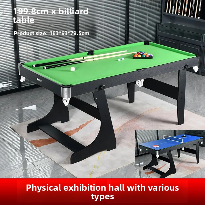 Table Tennis Kids - 6フィート（1.8メートル）折りたたみ式プールテーブル、3 in 1 ビリヤード・スヌーカー・卓球コンボ、大人と子供向けの省スペースゲームルームテーブル