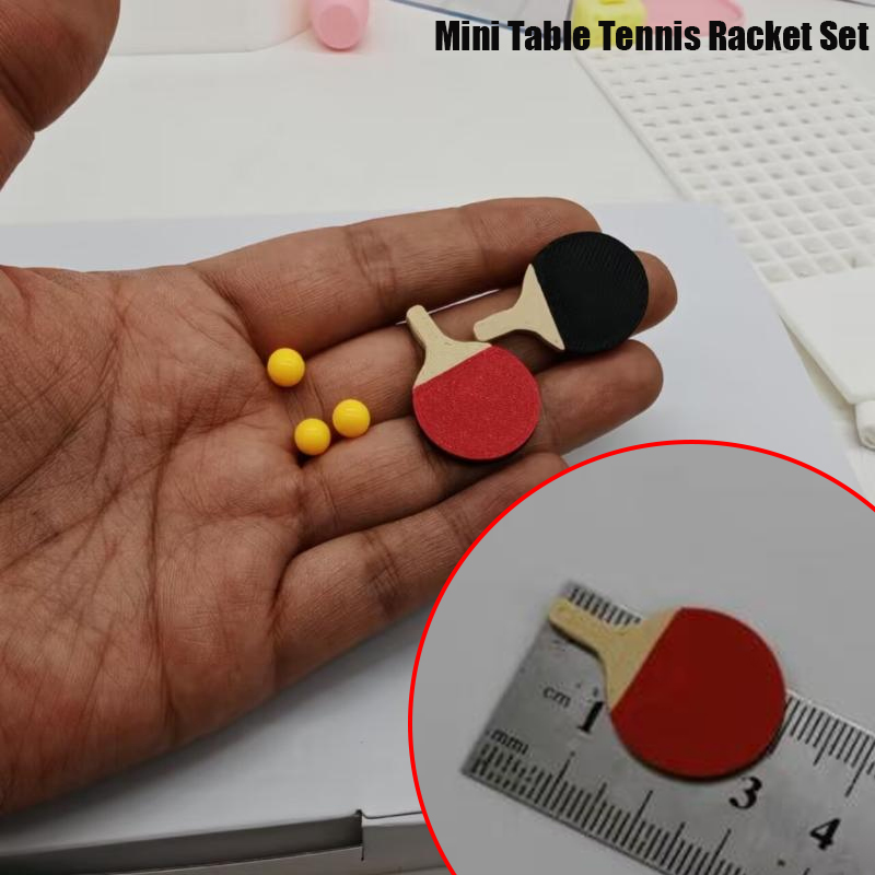 1セットミニドールハウス装飾モデル、ミニ卓球ラケットセットモ - Table Tennis Animation のレビューと価格