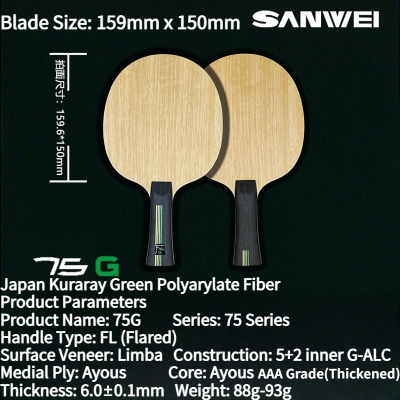 新しい SANWEI 75 グラムインナーグリーン ALC  - Table Tennis Xiom のレビューと価格